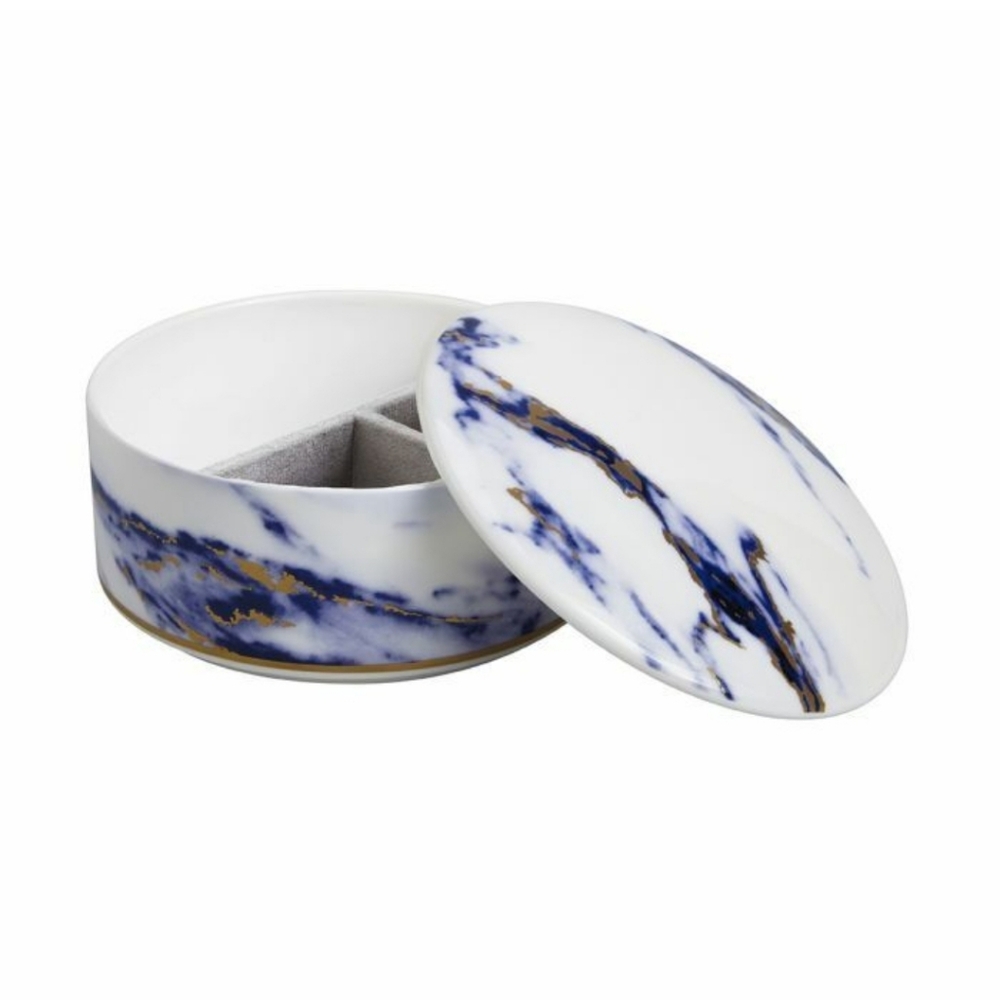 New! Prouna Blue Marble Jewelry Box